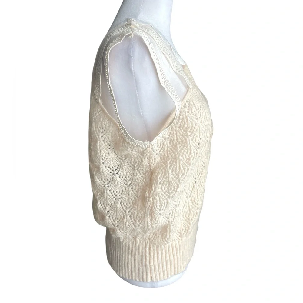 Anthropologie Maeve Scallop Neck Knit Sweater Vest - Picture 4 of 6